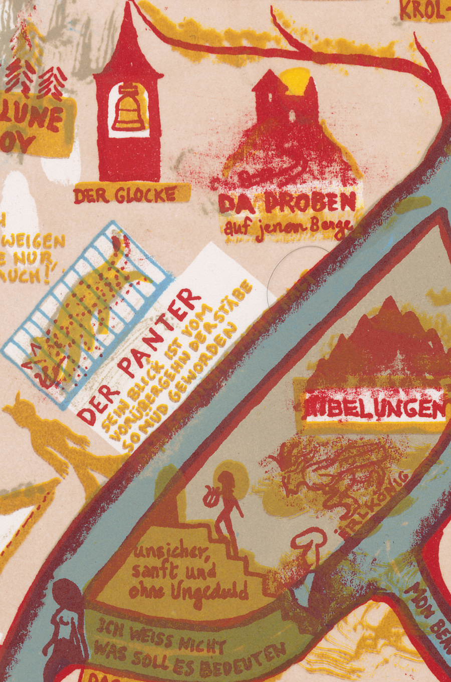 Uitsnede uit 'Wereld van de Poëzie in kaart' © Brecht Evens Uitsnede uit 'Wereld van de Poëzie in kaart' © Brecht Evens